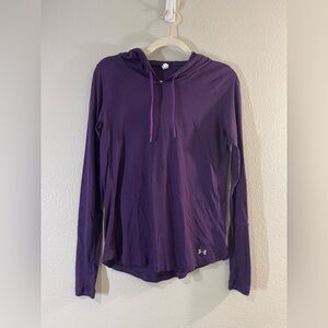 Under Armour Shirt Hoodie Long Sleeve Purple Relaxed Fit Lightweight Women XS